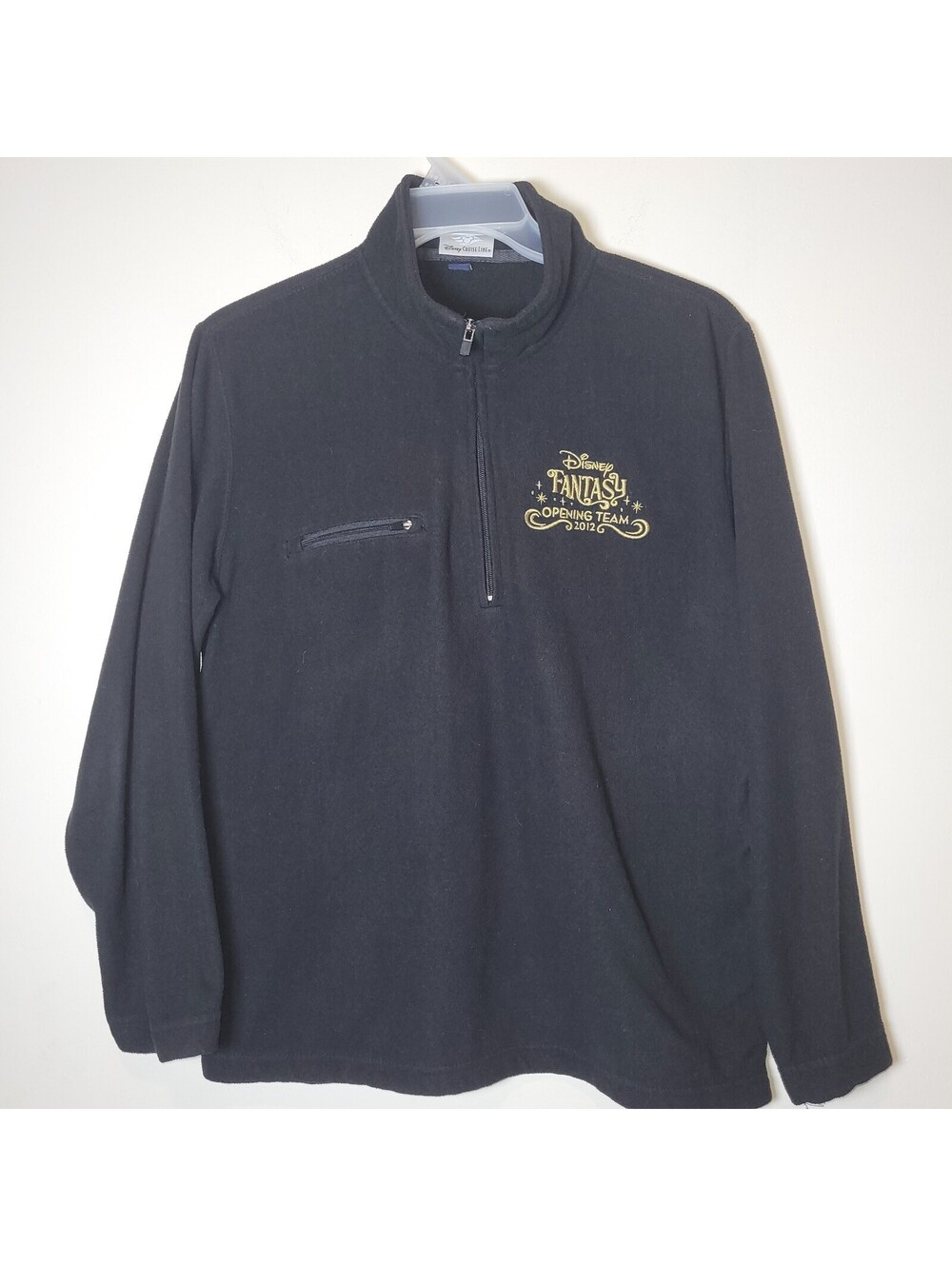 Disney Cruise Line Fantasy Opening Team 2012 Black Fleece Pullover Jacket MD